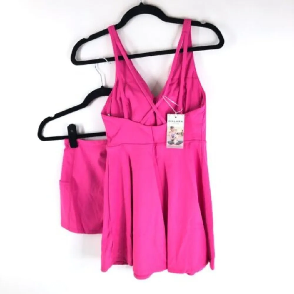 Halara Cloudful Crisscross Side Pocket 2-Piece Barre Ballet Dance Dress Pink XS - Image 4