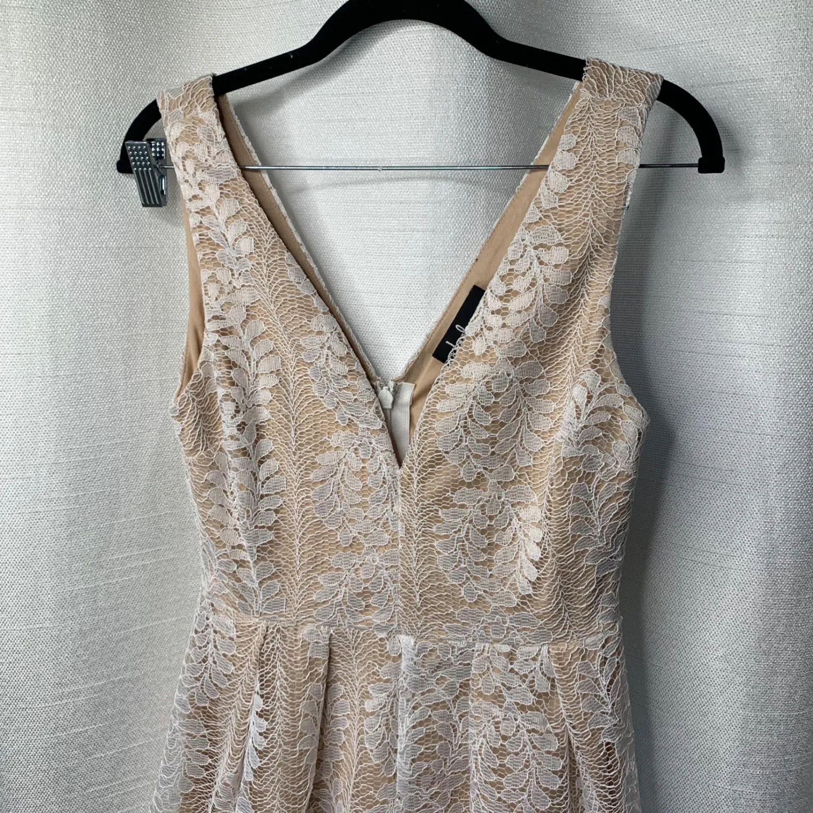 Lulus  white floral lace fit n flare dress‎ small graduation bridal bachelorette - Image 3