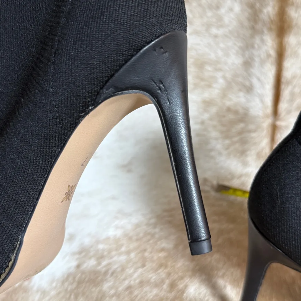 BCBGeneration Black Sock Ankle Bootie Heels Size 7 B45 - Image 11