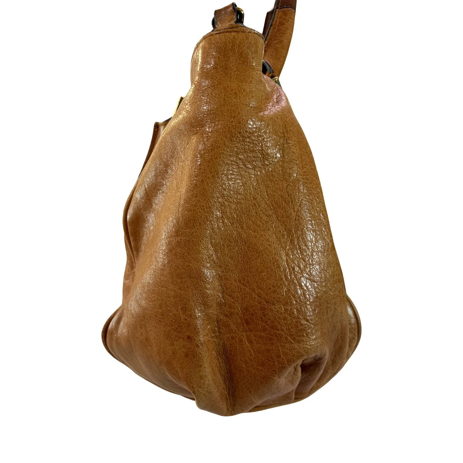 Chloé Ethel Medium Tote in Cognac Leather Gold Hardware Two Way Crossbody Strap - Image 9