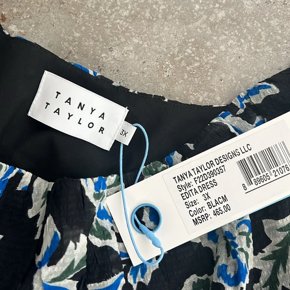 Tanya Taylor Edita Floral Silk Blend Fit & Flare Dress, Size 3X (22-24) NWT $465 - Image 6