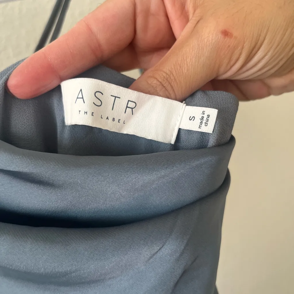 ASTR Gaia Slip Midi Dress Slate‎ Denim Blue Sz Small Revolve - Image 5
