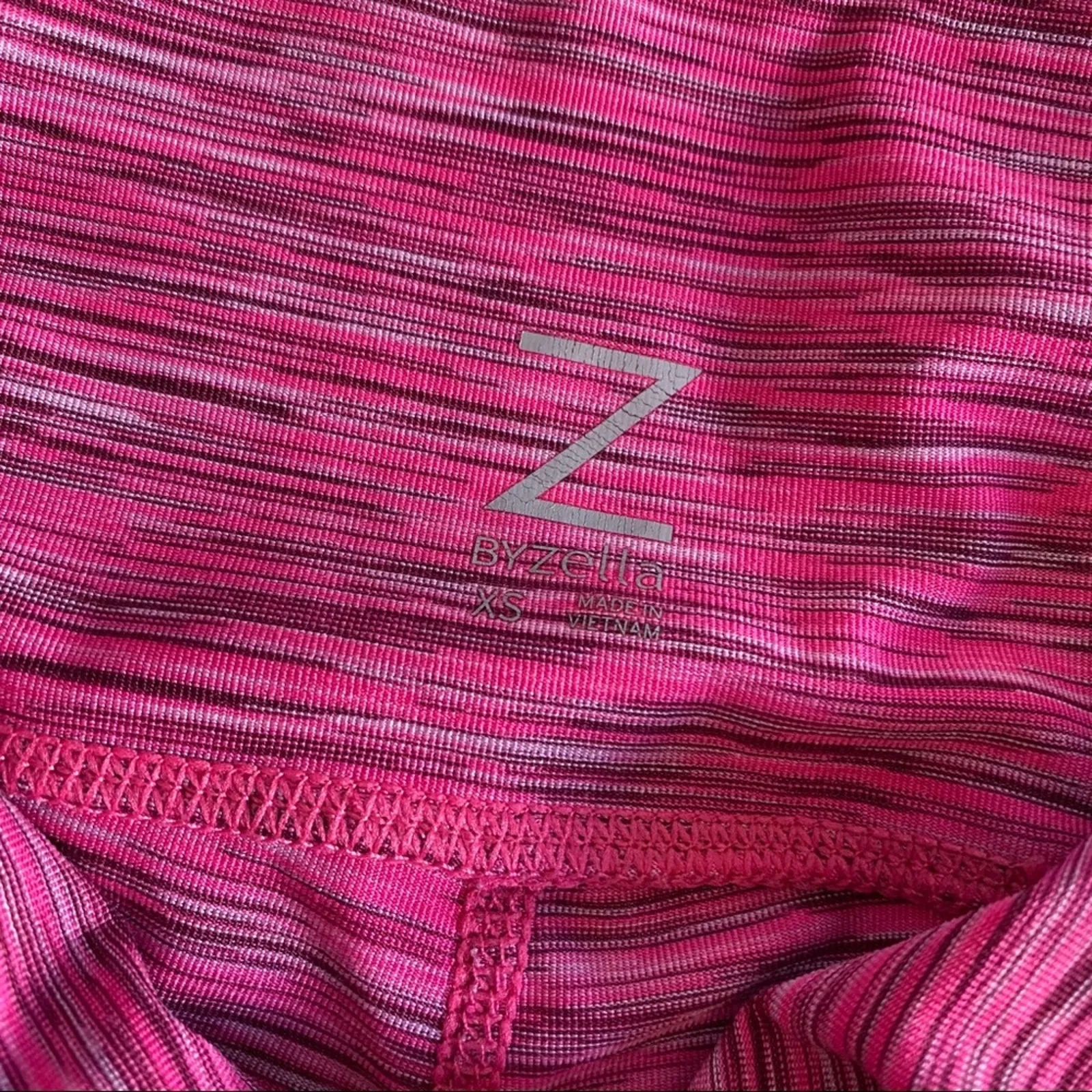 Z BY ZELLA Womens Mesh Cut Out Pink Spacedye Capri Crop High Waist Leggings XS - Image 8