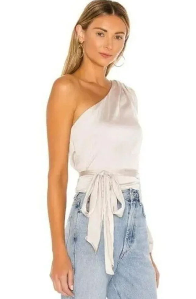 NWT MORE TO COME Scottie One Shoulder Top in Bone Size Small - Image 6