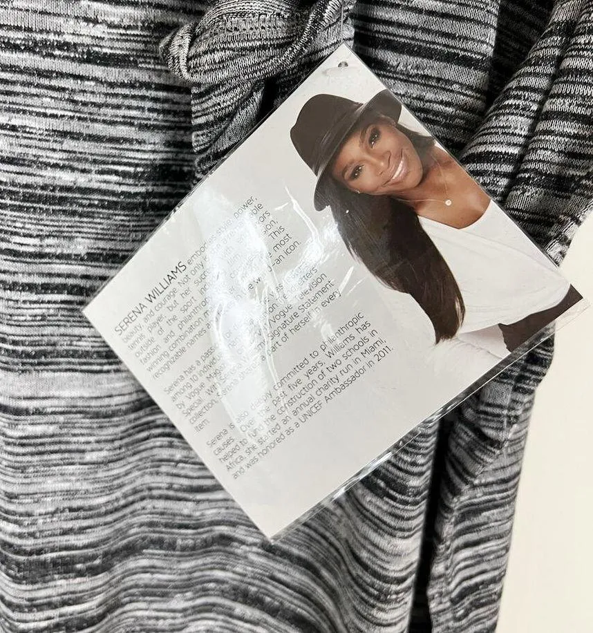 NWT Serena Williams Black and White Space Dye Stripe Tunic Sweater Size 3X - Image 5