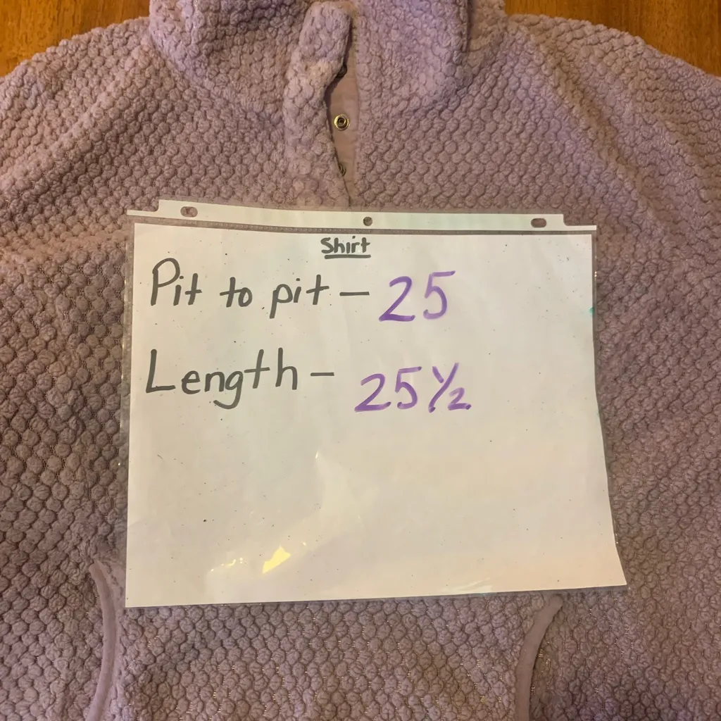 Eddie Bauer Pullover Fleece XL Lavender Snap Collar Textured Black Label Warm - Image 7