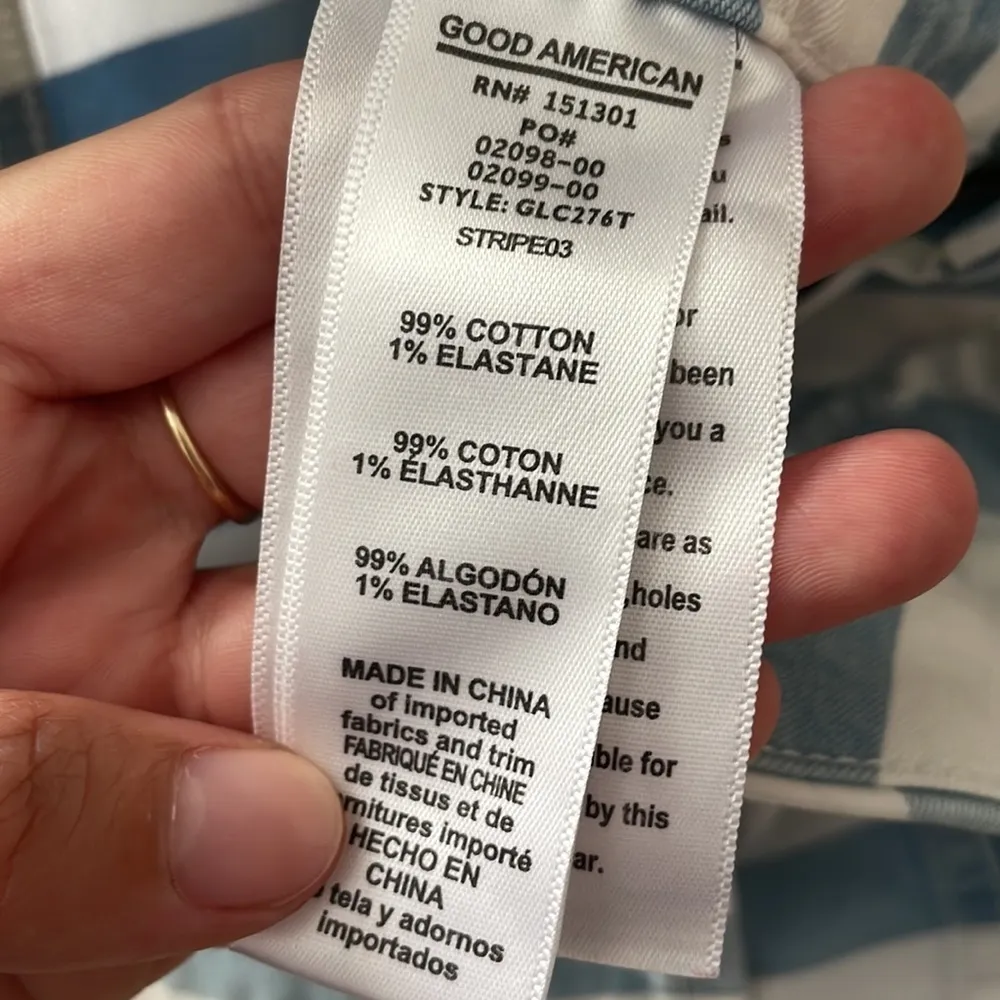 Womens Good American Good Legs Crop Stripe High Rise Ankle Jeans - Image 3