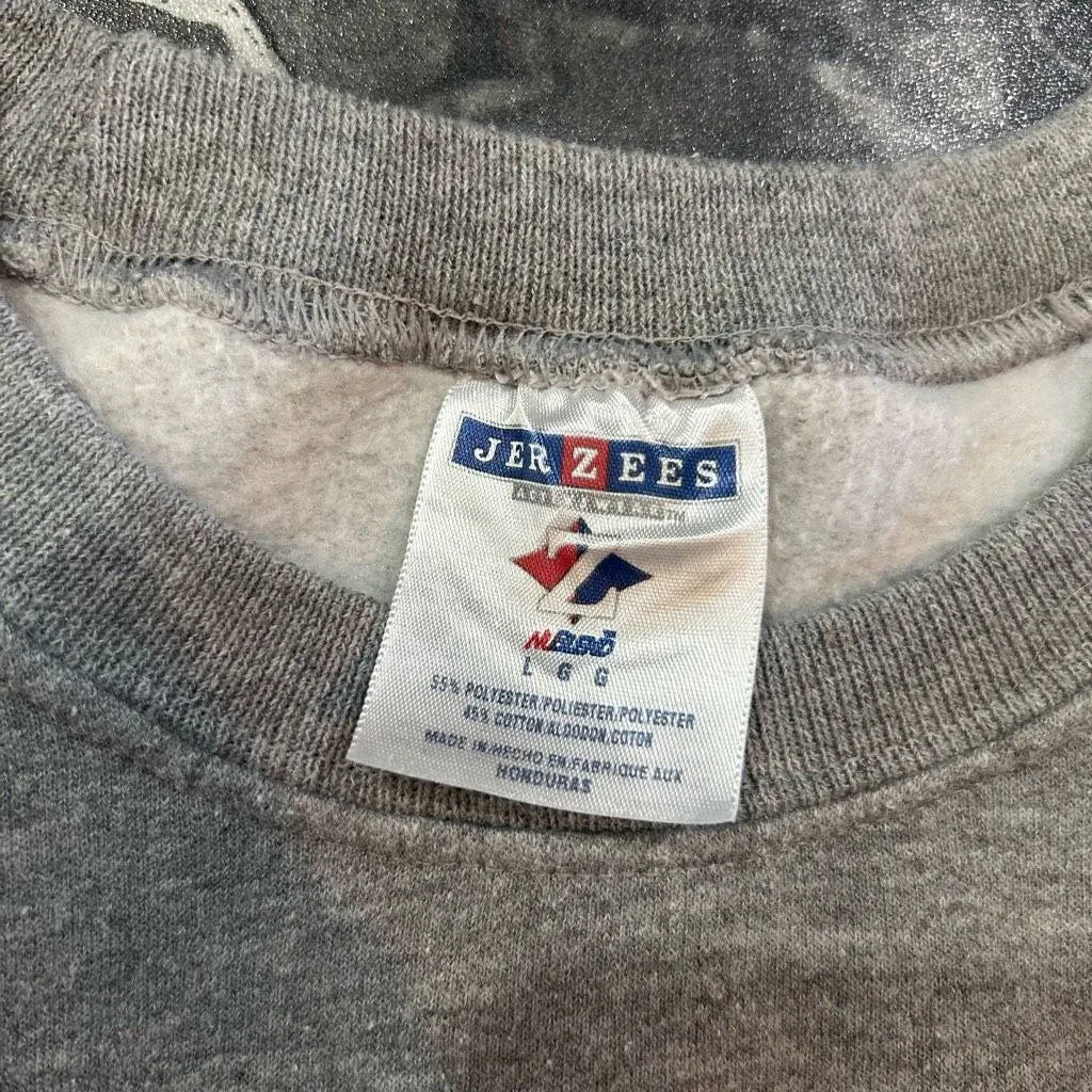 Vintage Jerzees Women’s Large Gray Cat Sweatshirt - Image 4