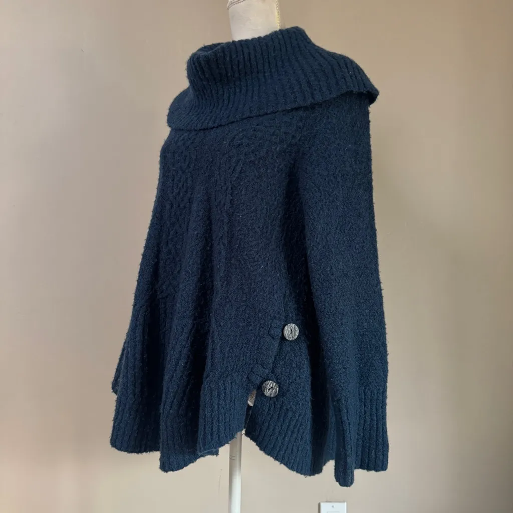 ANTHROPOLOGIE Angel of the North Cable Boucle Cowl Longsleeve Blue Sweater L - Image 10