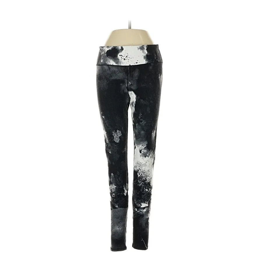 Alo Yoga High Waisted Airbrush Black Magma White Tie Dye Blotted Print Size SM - Image 3