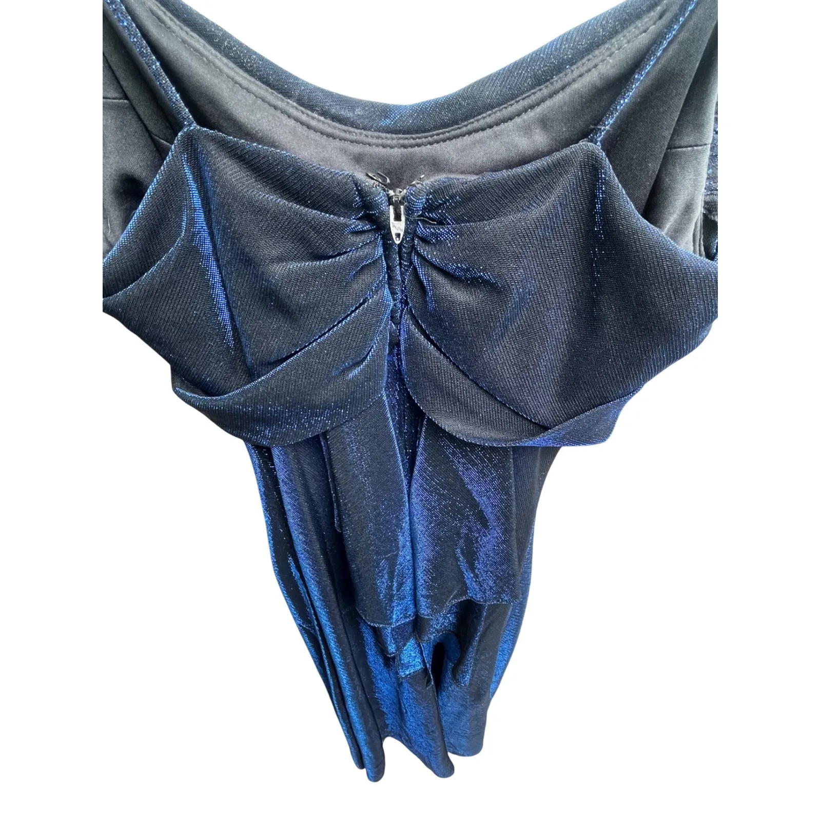 Betsy & Adam Sequin Gown Formal Evening Party Dress‎ Blue Black Size 8 - Image 6