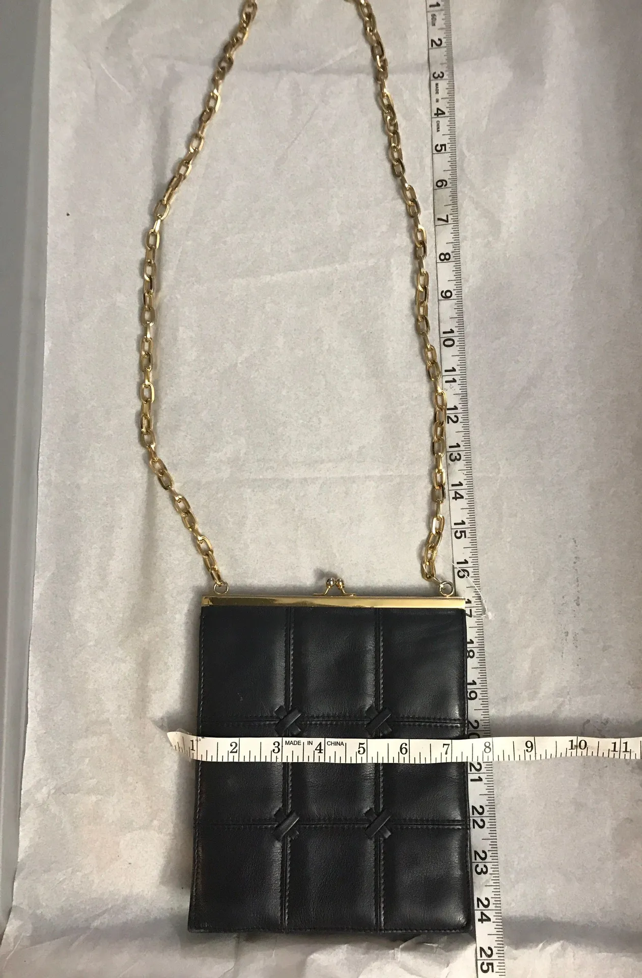 Lord & Taylor Blue Chain Crossbody Bag - Image 4