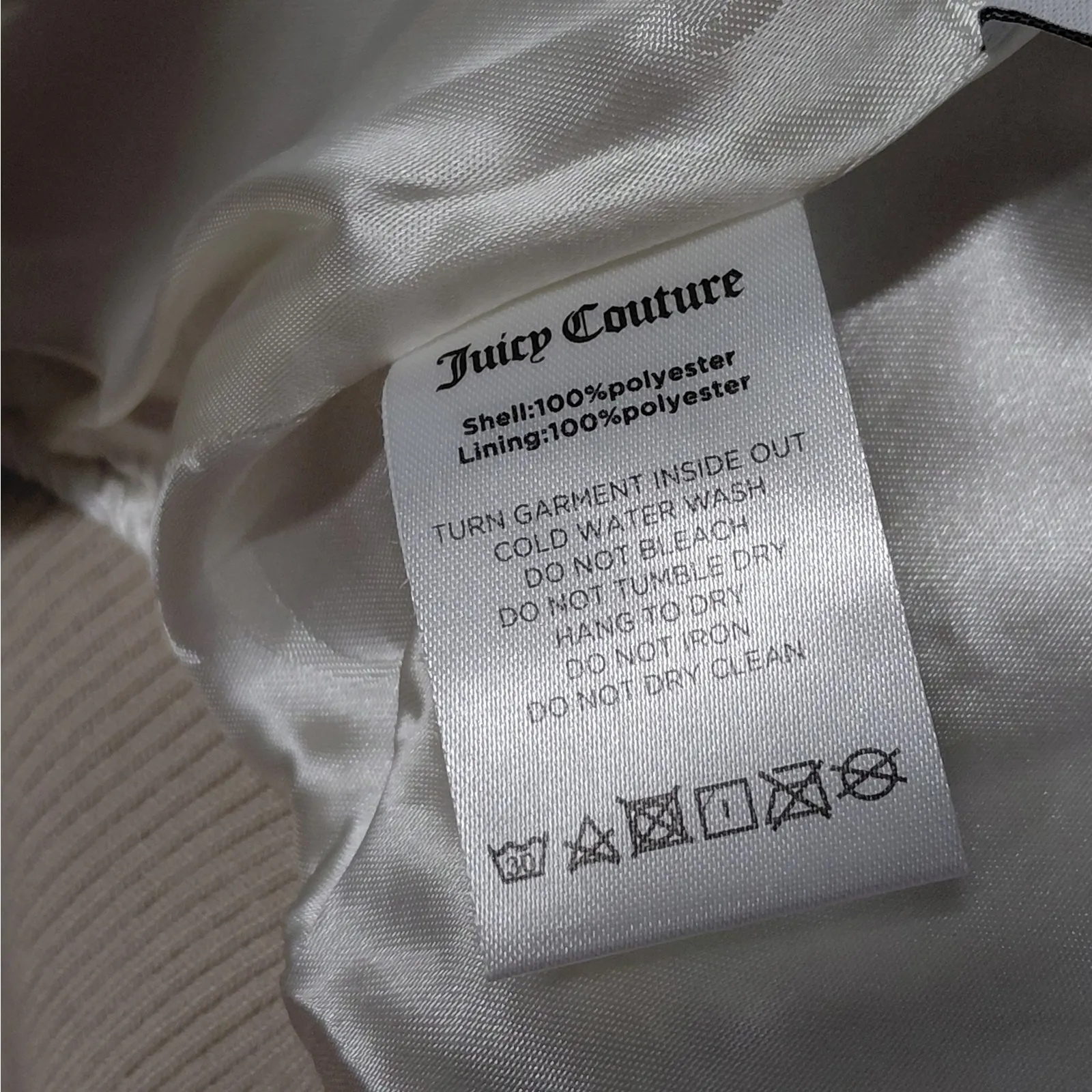 Juicy Couture Women’s Large Beige White Varsity Jacket Pink Logo Preppy Y2K - Image 12