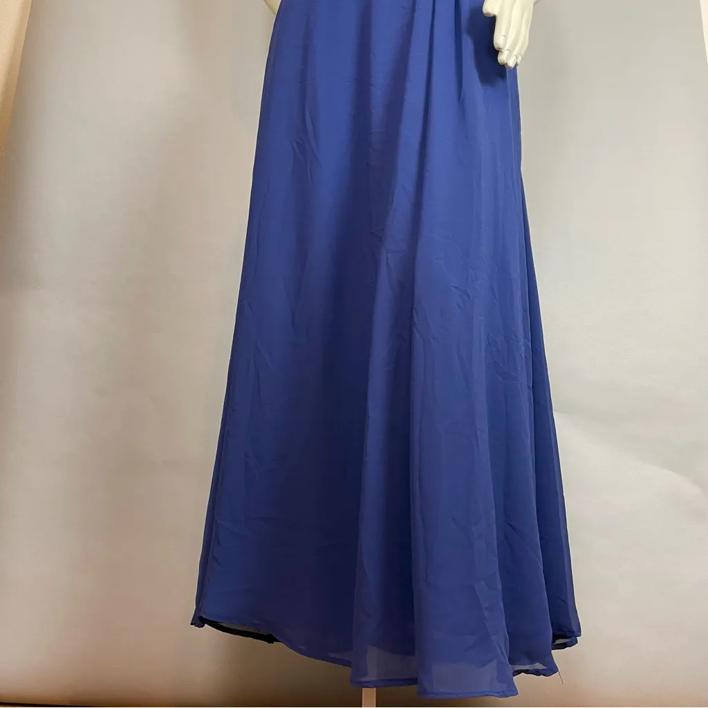 Mori Lee Madeline Gardner Prom‎ Dress Bridesmaid Blue Sweetheart Slit Chiffon 2 - Image 7