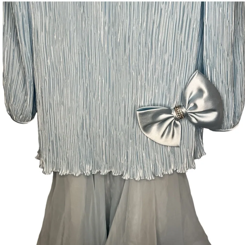 Vintage Ann Hobbs for Catrina Formal Dress 2 Pieces Blue Size 14 - Image 3