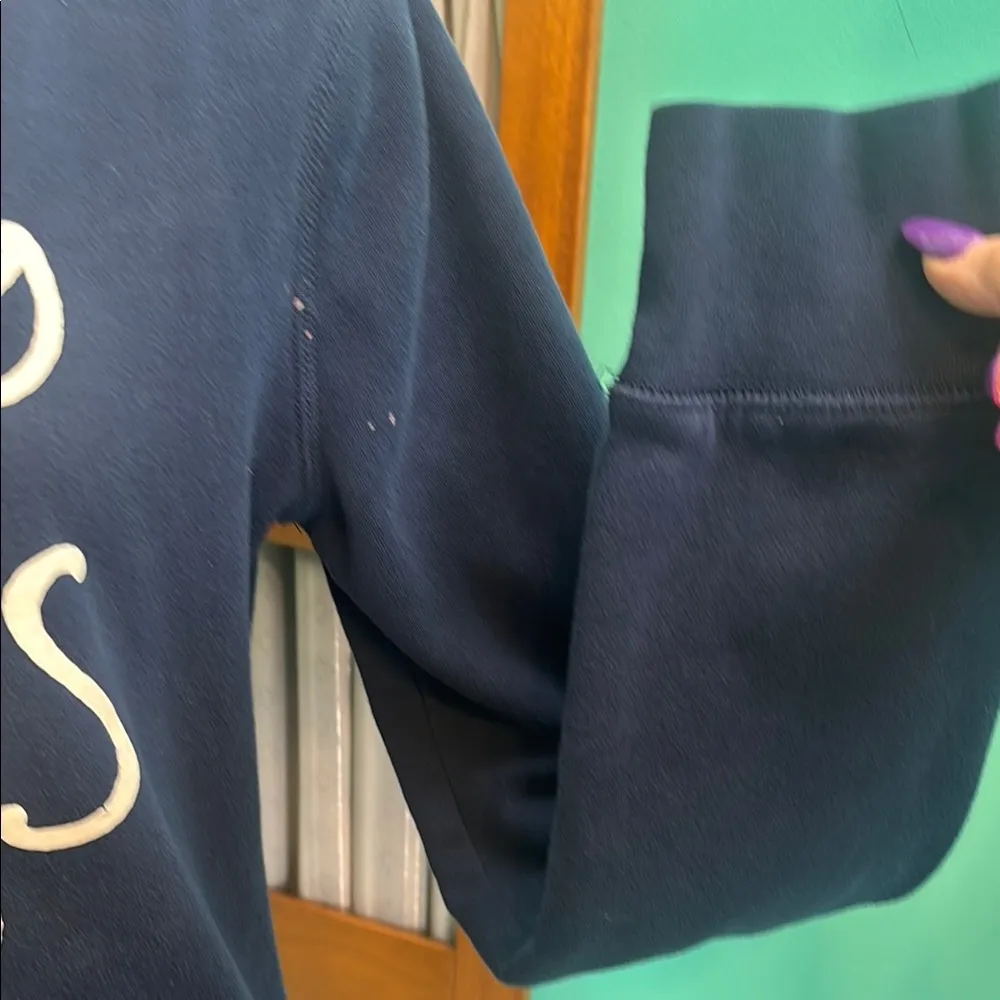 Aeropostale Blue and White Long Sleeve Hoodie - Image 6