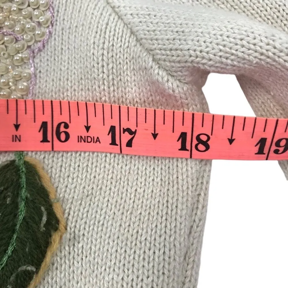 STORYBOOK KNITS VTG Embroidery Cardigan S Retro Western Beaded Oversize Boho Y2K - Image 12