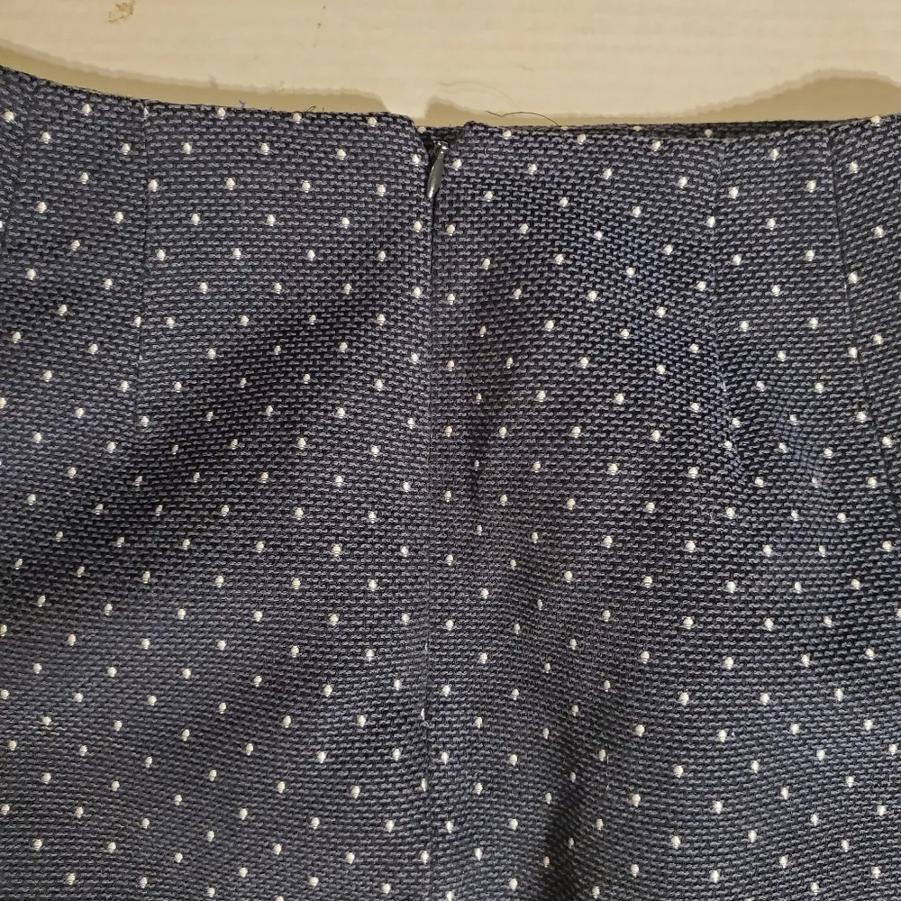 🔥SALE🔥LOFT Blue And White Polka Dot Back Zip Skirt 00 - Image 7