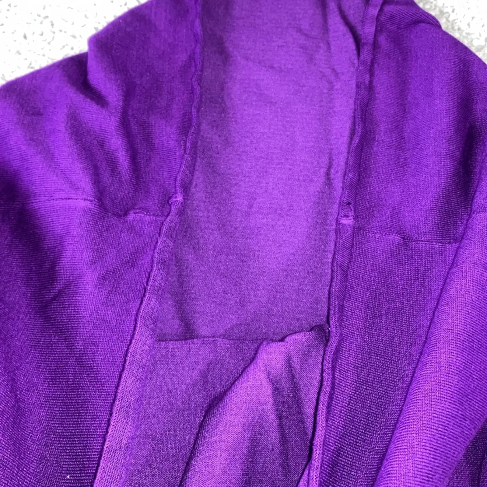 Sergio Hudson Strong Shoulder Sweater Dress 4X Mock Neck Midi Long Sleeve Knit Purple - Image 11