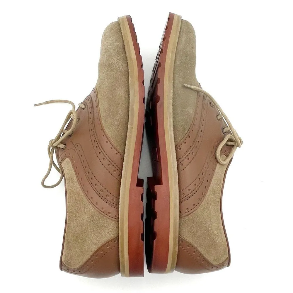 PULA Roberta Tan Brown Suede Leather Oxford Lace - Image 13