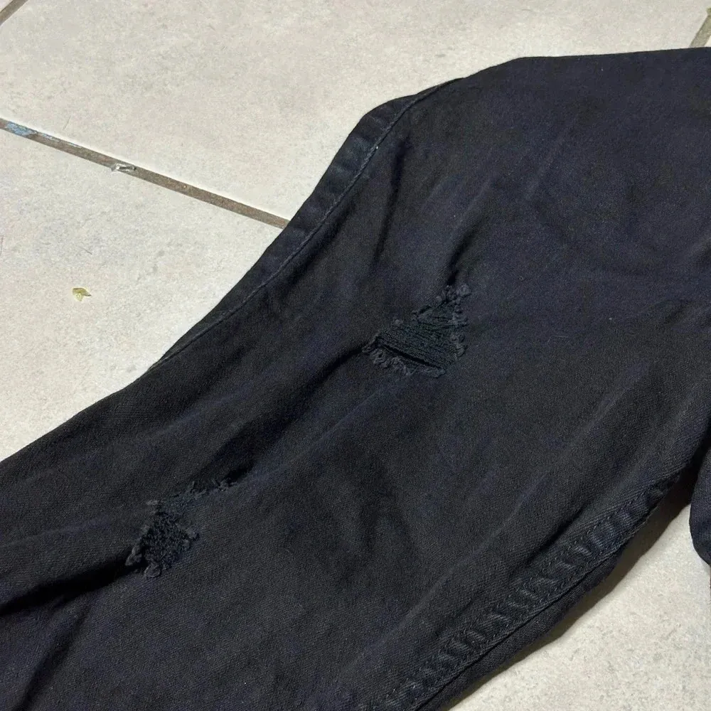 Hollister Women Black High Rise Jean Jeggings Advanced Stretch Ripped Size 9R - Image 6