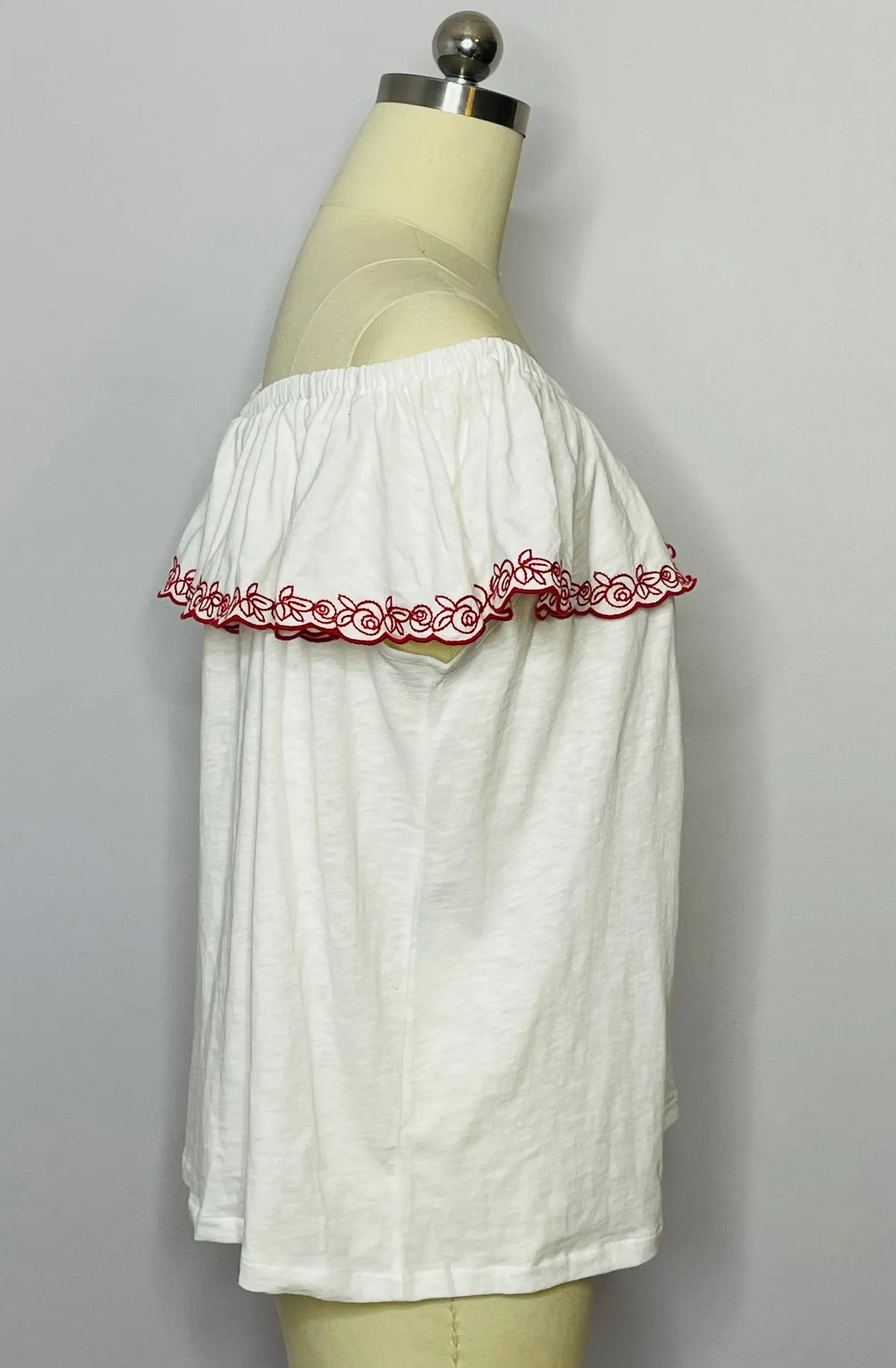 J. Crew Rose Off The Shoulder Embroidered Top XXL - Image 6