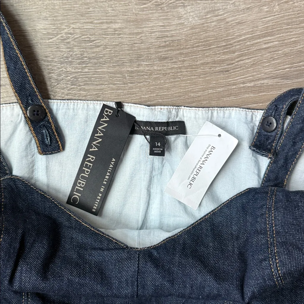 NEW Banana Republic Wide Leg Denim Indigo Women's Jumpsuit 14 - Image 11