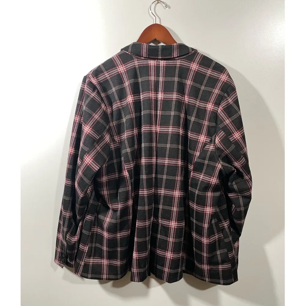 Torrid Studio Double Knit Blazer Jacket in Black Plaid Size 3 (3X/ 22-24) - Image 3