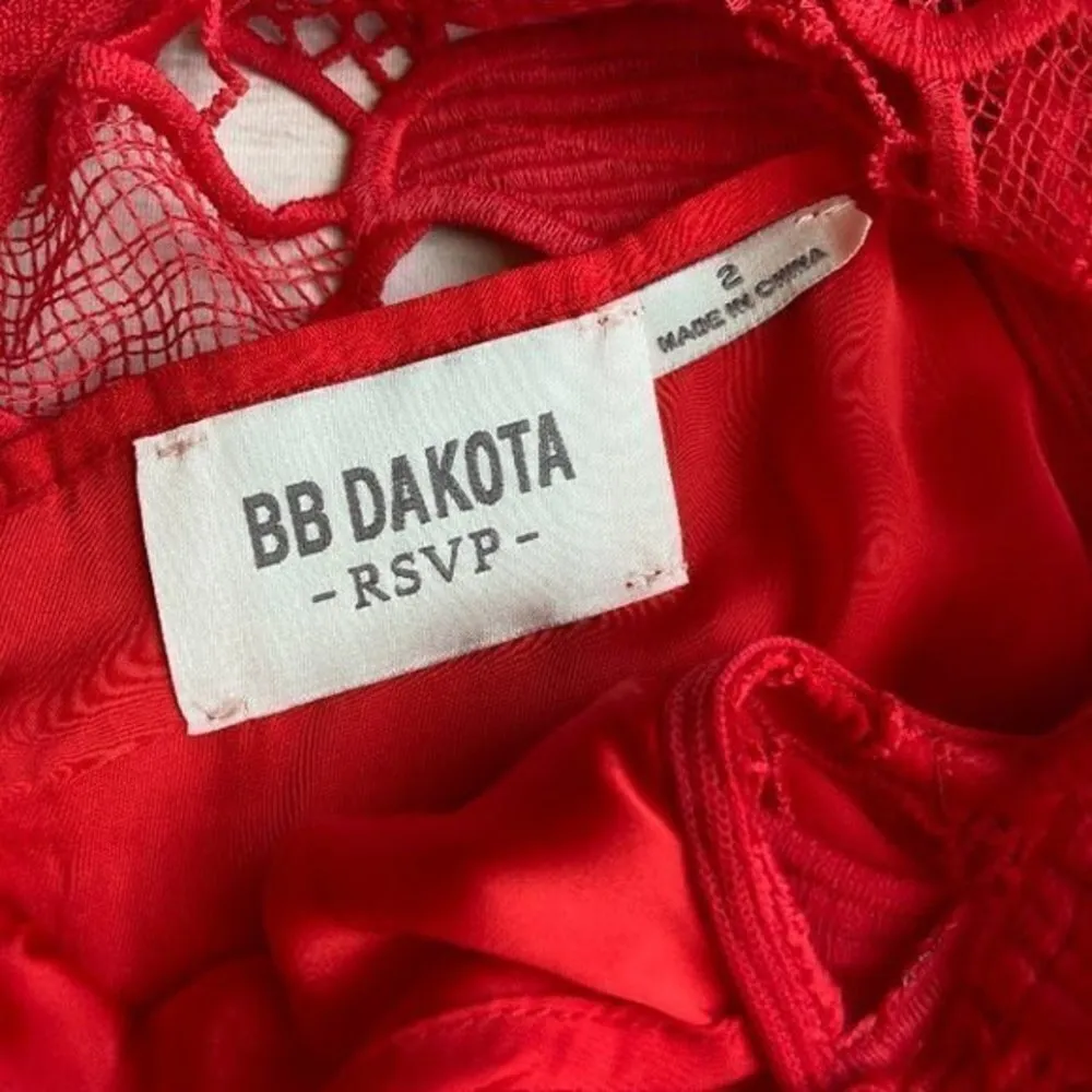 BB Dakota RSVP Red Lace Bodycon Lowe Dress Sz 2 - Image 4
