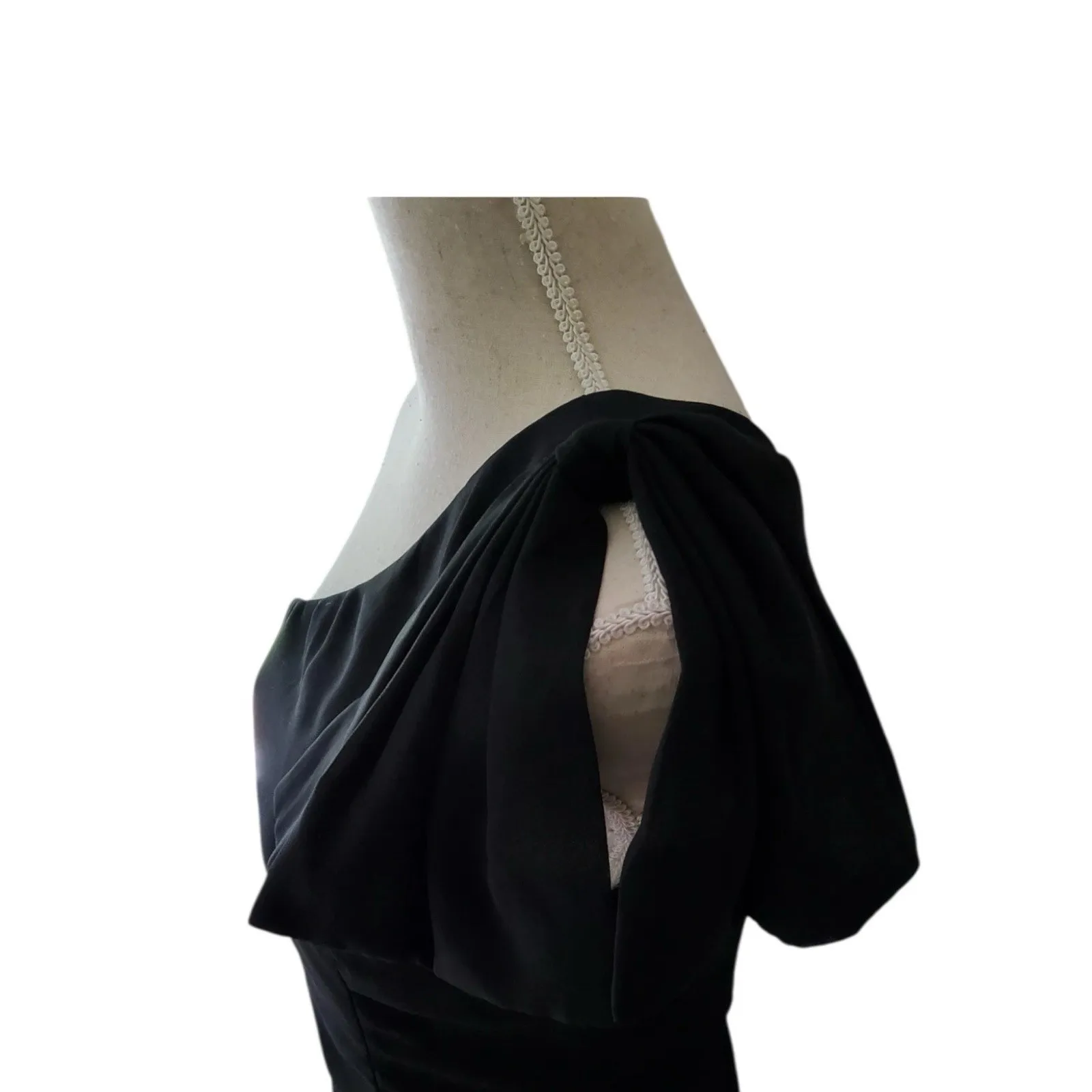 Lulus Simply Brilliant Black One Shoulder Bow Chiffon Maxi Dress Slit in Black S - Image 4