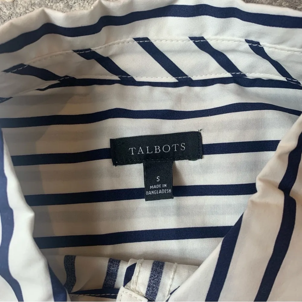 Talbots Boxy Striped Blue and White Shirt - Image 5