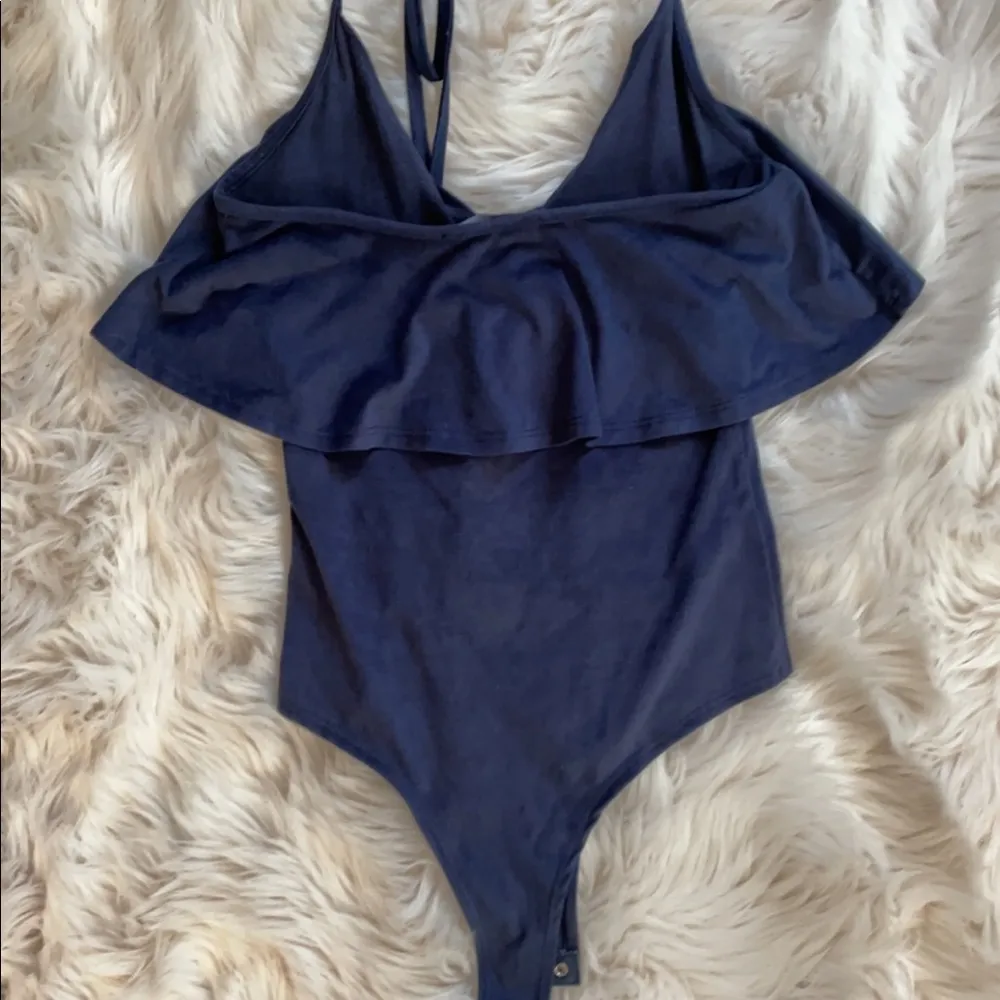 LULU’S STEAL SOME SUN NAVY BLUE SUEDE BODYSUIT - Image 3