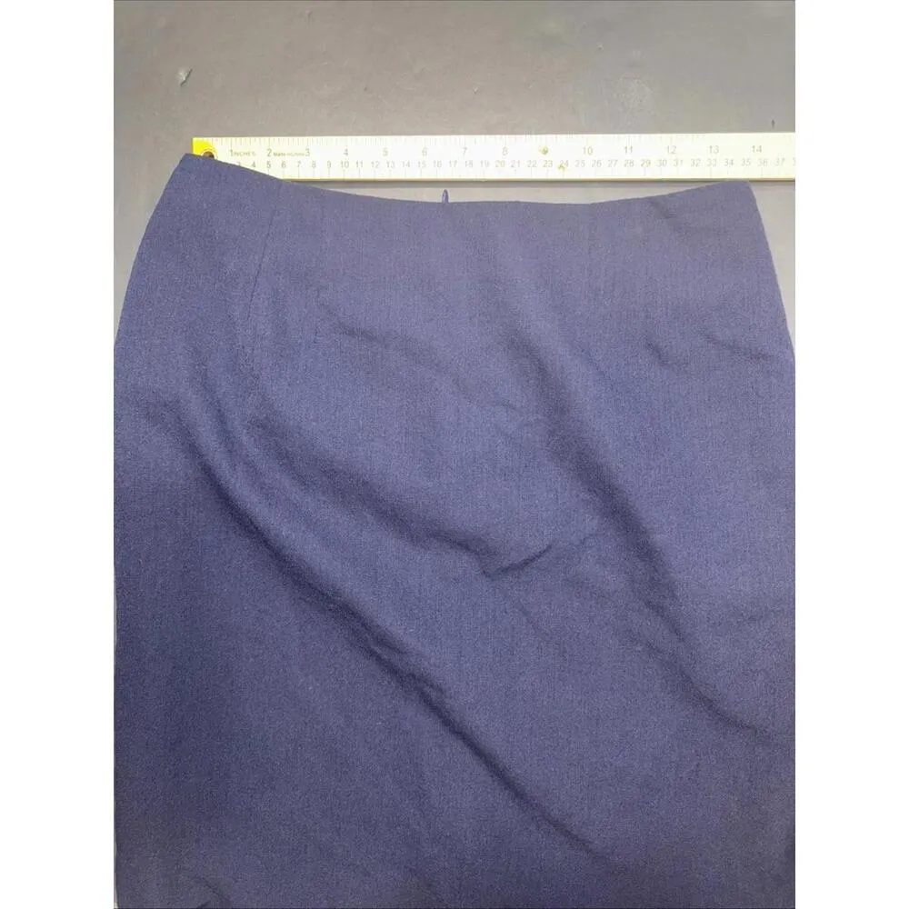 Pendleton Savvy Stretch Virgin Wool Skirt Navy Business Career Designer Luxury 6 - Image 6