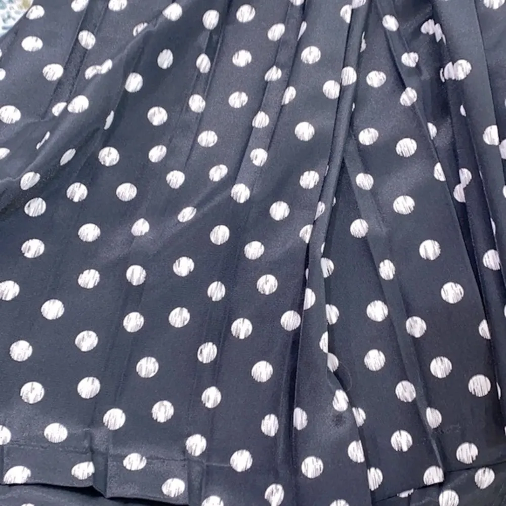 Vintage polka dot accordion skirt size 16 Blue - Image 5