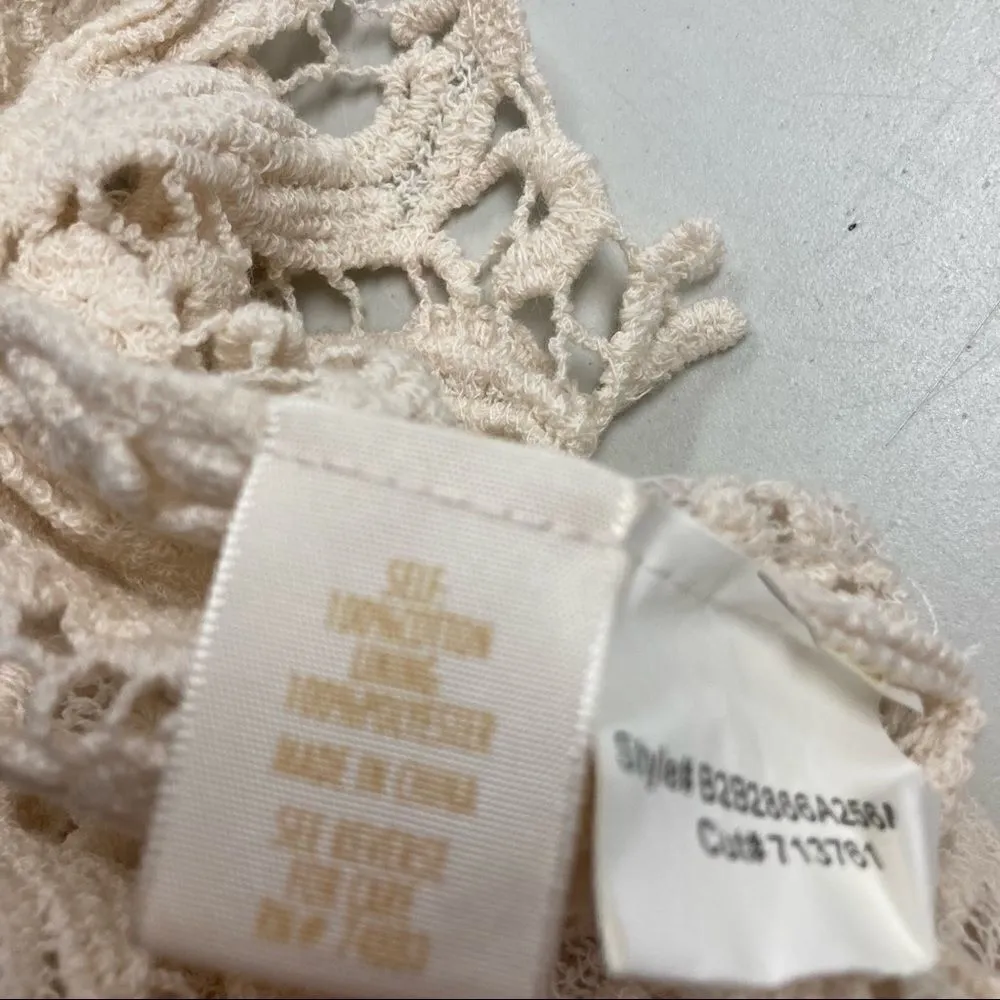 ADIVA, Women’s Crochet Lace Ivory Top, Size Large, Short‎ Sleeves, Open Weave - Image 5