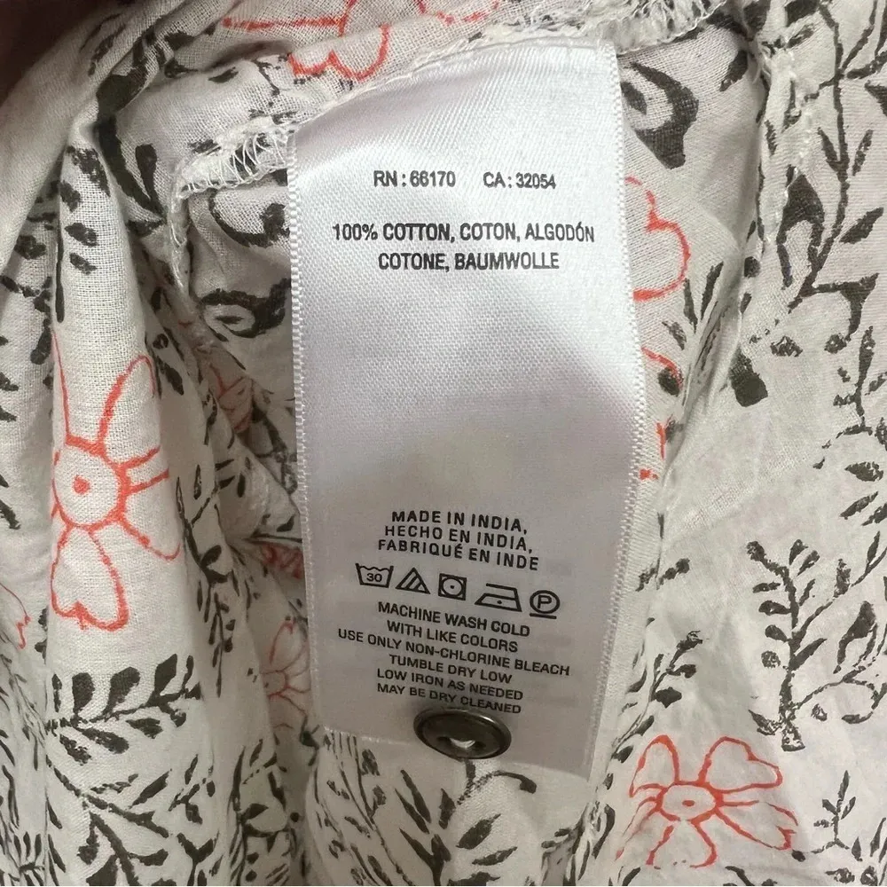 Enchanted Oversized Cotton Cream Floral Button Up Shirt size M/L - Image 9