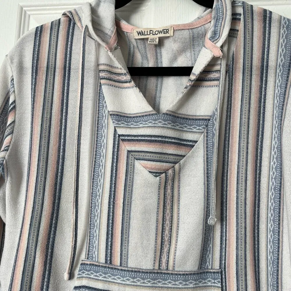Wallflower Hooded Thin Striped Sweater - Size L - Image 3