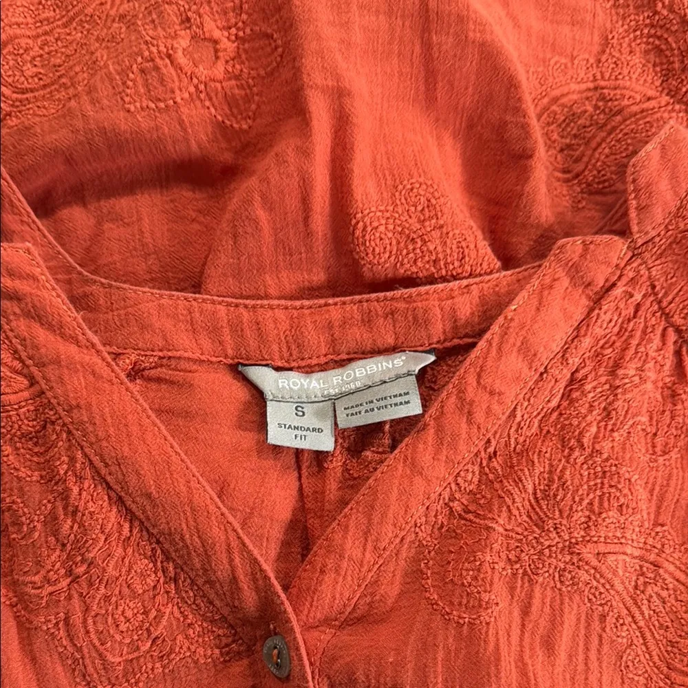 Royal Robbins Orange Sleeveless Buttoned Blouse - Image 8
