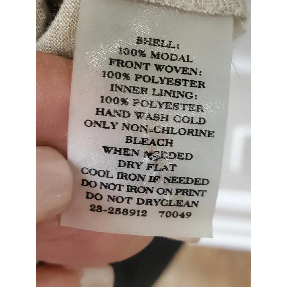 Ann Taylor Cream Gold Thread 100% Modal Cowl Neck Sleeveless Top Blouse Medium - Image 8