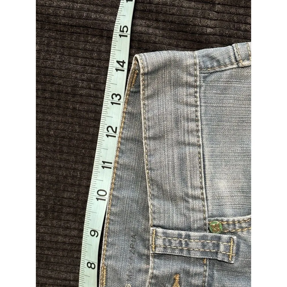 BCBGMaxazria Denim Jeans Zipper Detail Size 26 Womens Mid‎ Rise Light Wash Logo - Image 8