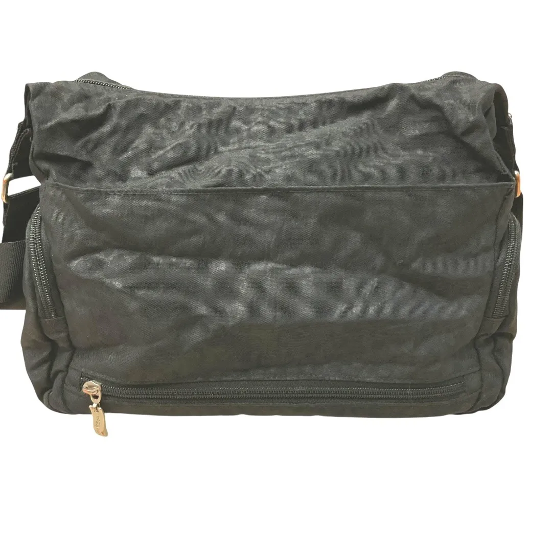 Baggallini Crossbody Bag Adjustable Strap Nylon Black Tan Classic W/ Makeup Bag - Image 3