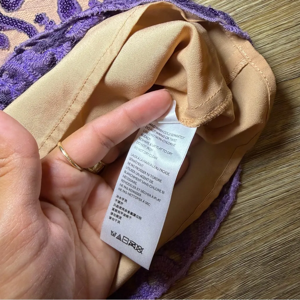 Free People Purple Lace Sequin Sparkly Mini Dress - Image 9