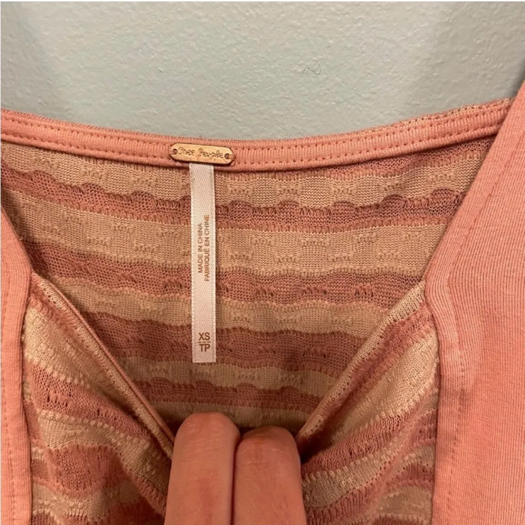 Free People Coral Striped Peplum Tank Top Size XS! - Image 3