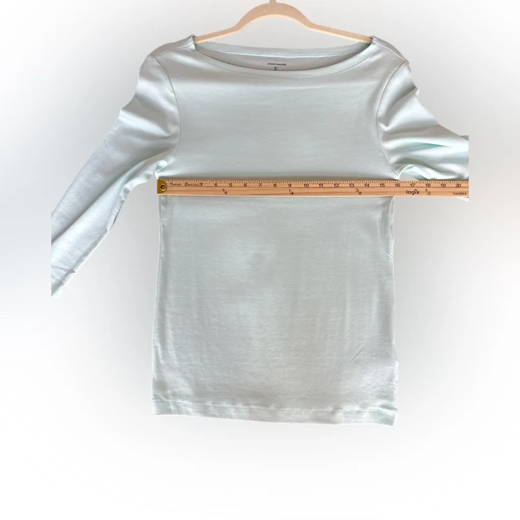 Amazon Essentials Aqua Blue Fitted Long Sleeve Tee‎ NWOT Green Size L - Image 3