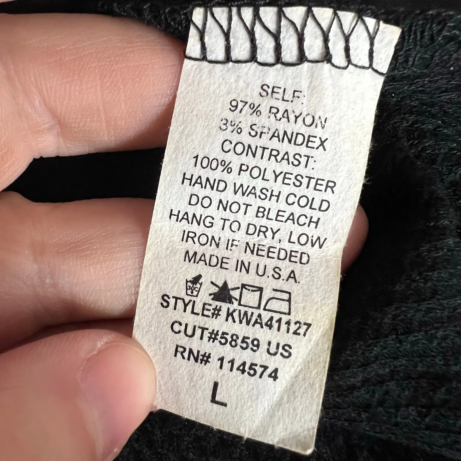 Pleione Womens Sweater Shirt Top Knit with Sheer Long Sleeves Black Large - Image 7