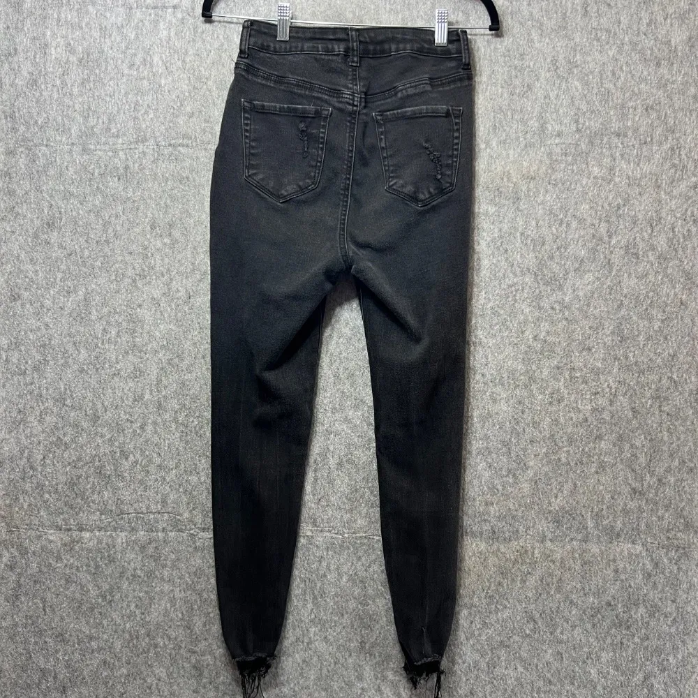 Wax Jean‎ Distressed Black Wash Skinny Jeans Ripped Frayed Hem Women's Size 9/29 - Image 2