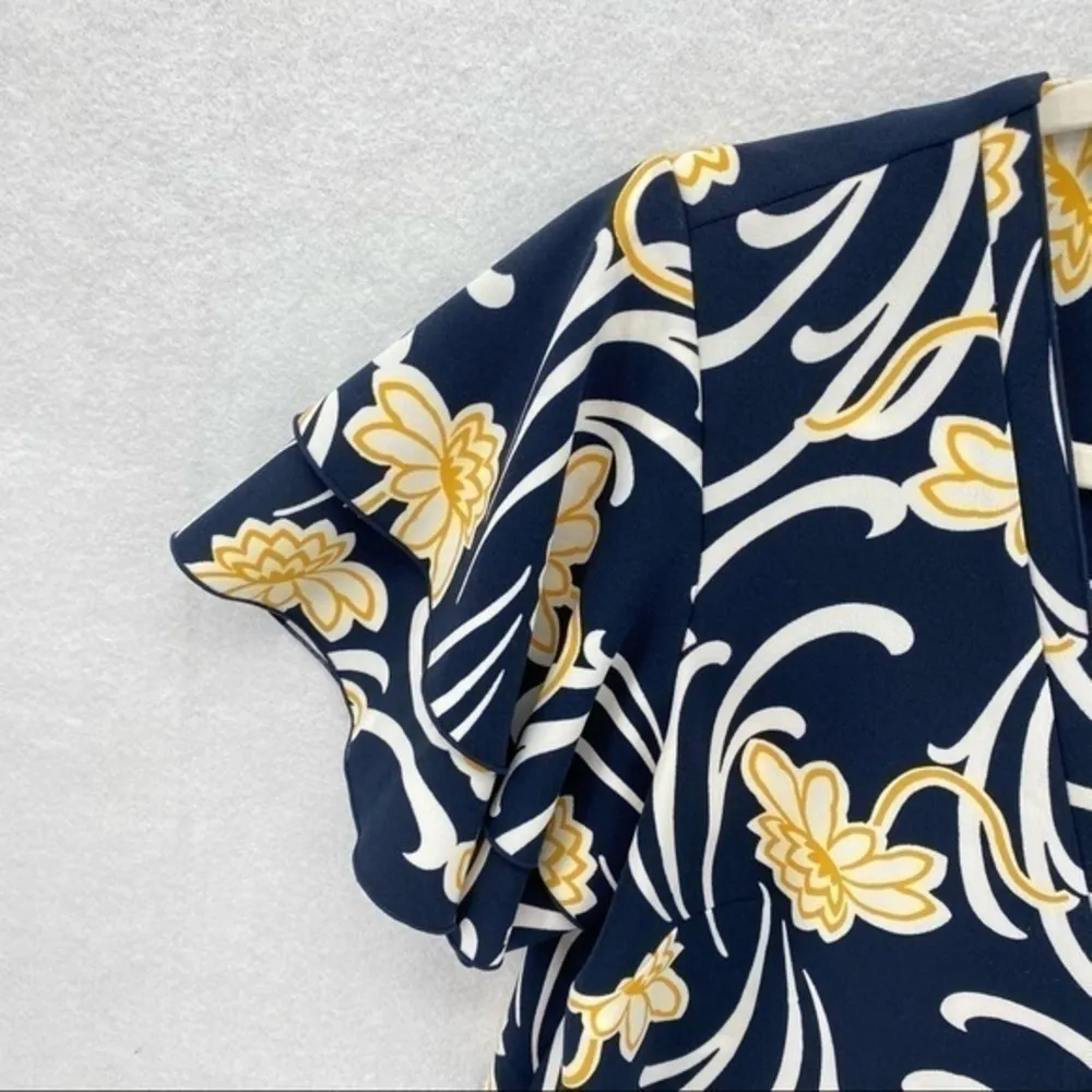 Ann Taylor Floral Print Flutter Sleeve‎ Shift Dress - Image 4