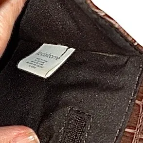 Liz Claiborne Vintage Brown Tapestry Purse with Faux Leather Handles and Trim - Image 6