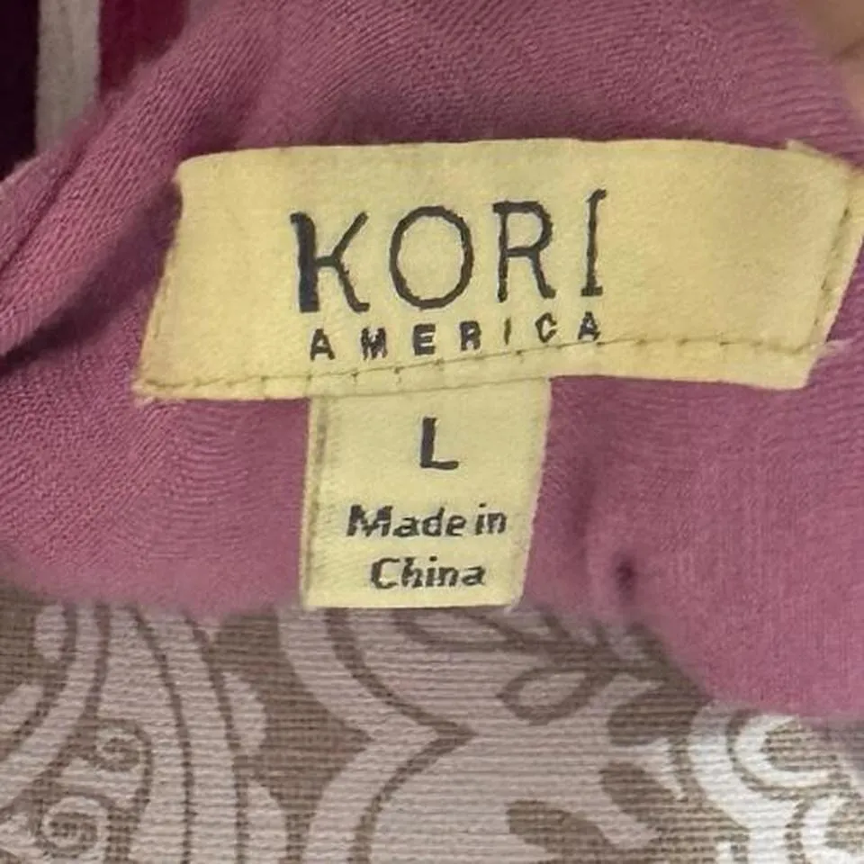 KORI America Striped Ruffle Hem Dress L Multicolor Boho Y2K Sleeveless Sundress - Image 6