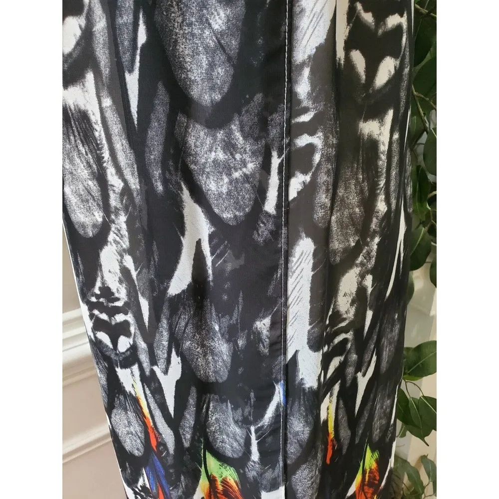 Dots Women Black & White Polyester Halter Neck Sleeveless Long Maxi Dress Size M Size M - Image 4